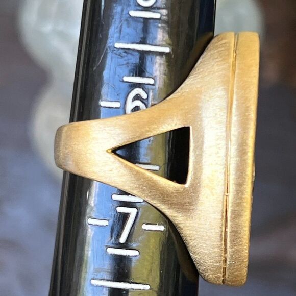 Sheila Fajl 18K Gold CZ Encrusted Hamsa/Evil Eye  Ring Size - Picture 13 of 14